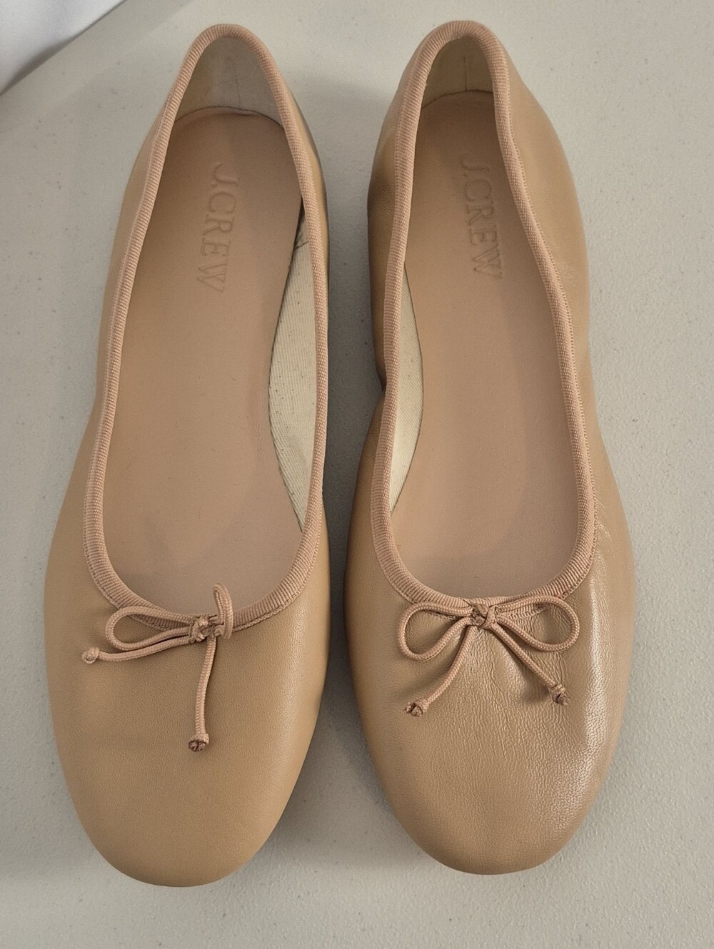 J. Crew Andi Leather Ballet Flats With Bow Detail In Roasted Pecan - Size 10.5 - Picture 8 of 15